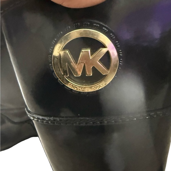 Michael Kors Waterproof Rubber Rain Boots Glossy Black Size 7 $150 Stylish - Picture 5 of 10